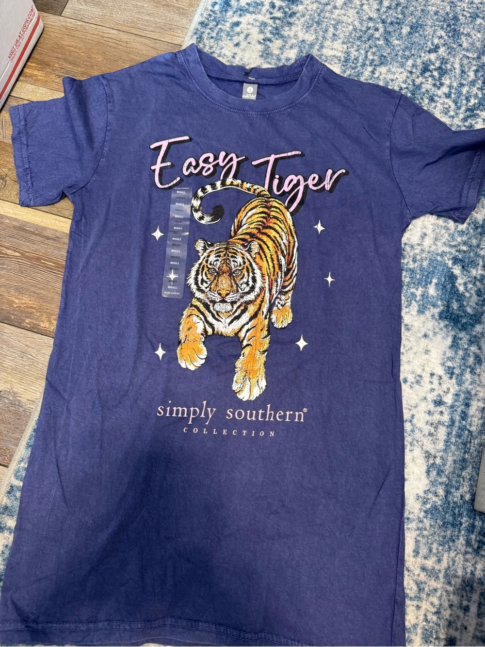 Simply Southern Purple Tee with Orange Tiger "Easy Tiger"